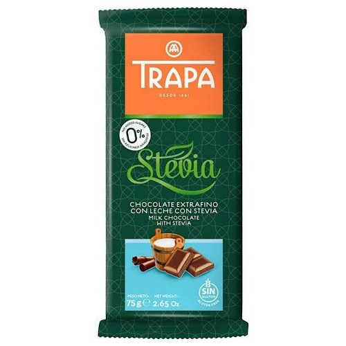 Trapa Stevia Leche - Steviás tejcsokoládé 75g