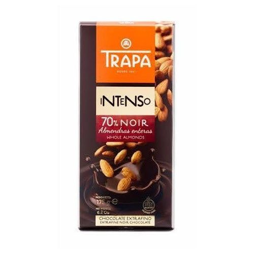 Trapa Intenso Noir 70% Almendra 175g - Étcsokoládé 70% kakaótartalommal és mandulával