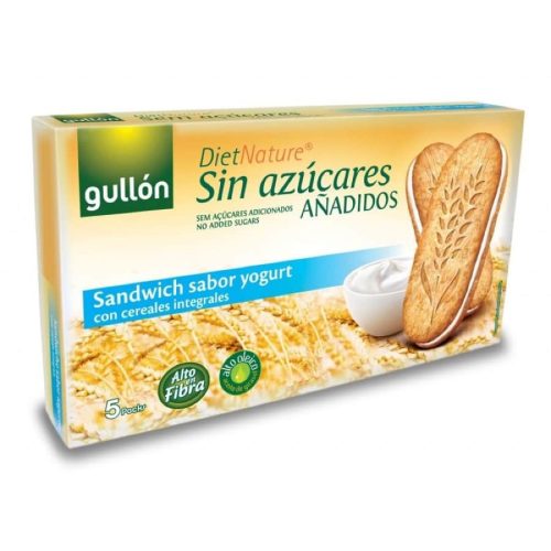 Gullón Sandwich sabor yogurt - joghurtos, reggeli szendvics keksz, cukormentes 220g
