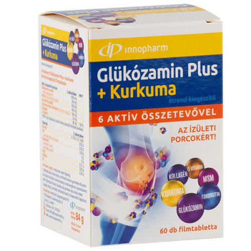 Innopharm Glükózamin Plus + kurkuma étrend-kiegészítő filmtabletta (60 db)