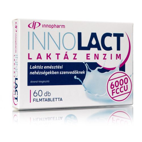 Innopharm Innolact Laktáz enzim 6000 FCCU étrend-kiegészítő filmtabletta (60 db)