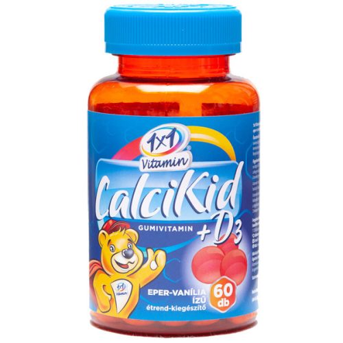 1×1 Vitamin CalciKid + D3 eper – vanília a ízű étrend-kiegészítő gumivitamin édesítőszerrel (60 db)