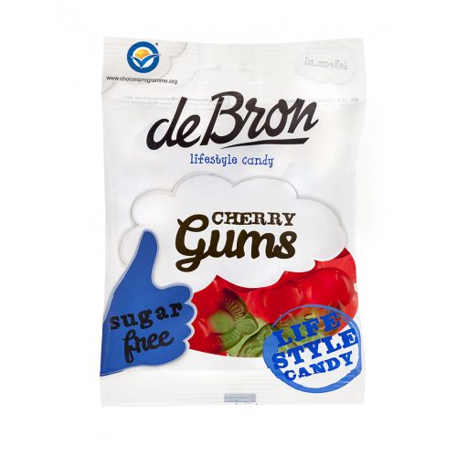 DeBron Cherry gums, cukormentes, cseresznyés gumicukor, 90g