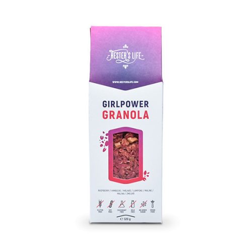 Hester's Life Girlpower Granola - málnás granola 320 g