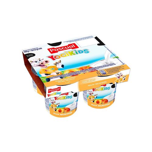 Pascual YogiKids poharas joghurt, barackos, 4*125g