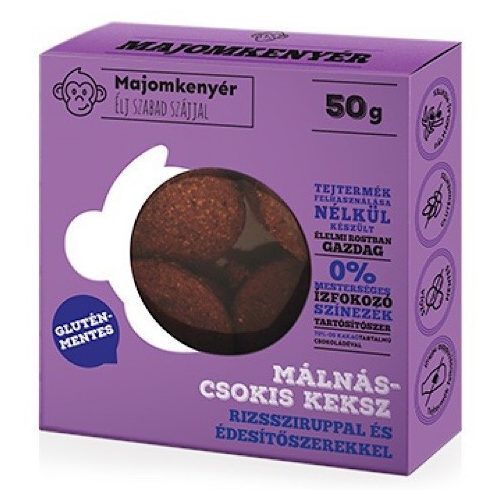 Majomkenyér, Málnás-Csokis keksz, 50g