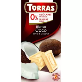   Torras, Kókuszos fehércsokoládé, hozzáadott cukor nélkül, gluténmentes, 75g 