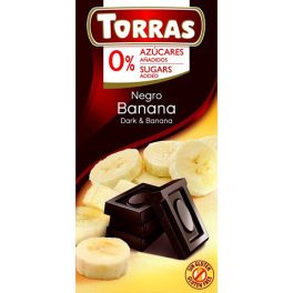   Torras, Banános étcsokoládé, hozzáadott cukor nélkül, gluténmentes, vegán, 75g