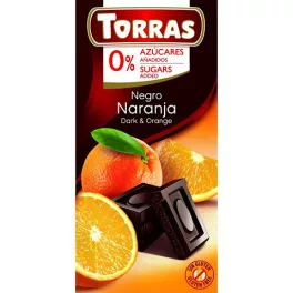   Torras, Narancsos étcsokoládé, hozzáadott cukor nélkül, gluténmentes, vegán, 75g
