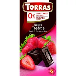   Torras, Epres étcsokoládé, hozzáadott cukor nélkül, gluténmentes, vegán, 75g