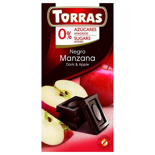 Torras, Almás étcsokoládé, hozzáadott cukor nélkül, gluténmentes, vegán, 75g