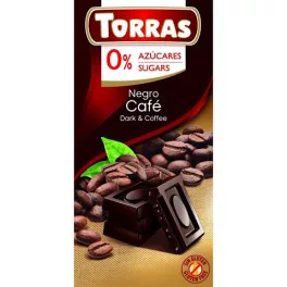   Torras, Kávés étcsokoládé, hozzáadott cukor nélkül, gluténmentes, vegán, 75g