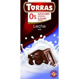   Torras, Tejcsokoládé tábla, hozzáadott cukor nélkül, gluténmentes, 75g