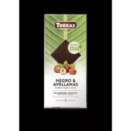   Torras, Stevia, Mogyorós étcsokoládé, hozzáadott cukor nélkül, édesítőszerrel, gluténmentes, vegán, 100g
