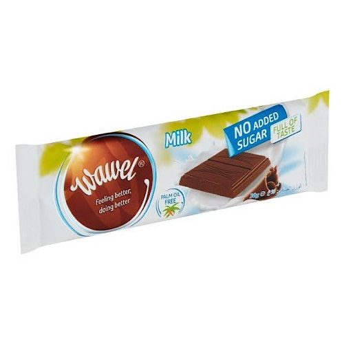 Wawel, tejcsokoládé szelet, hozzáadott cukor nélkül, édesítőszerrel, 30g
