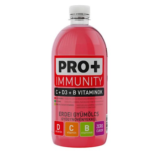 Pro+ Immunity, Erdei gyümölcs ízű ital, D-, C- és B-vitaminnal, 750 ml