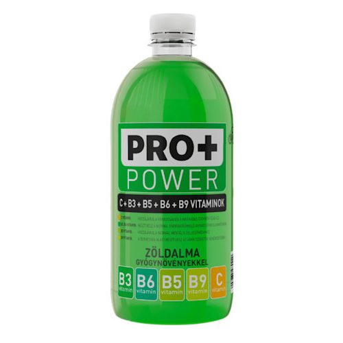 Pro+ Power, Zöldalma ízű ital, C- és B-vitaminnal, 750ml