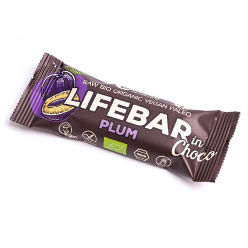 Lifebar BIO nyers szelet – szilvás csokibevonattal - 40 g