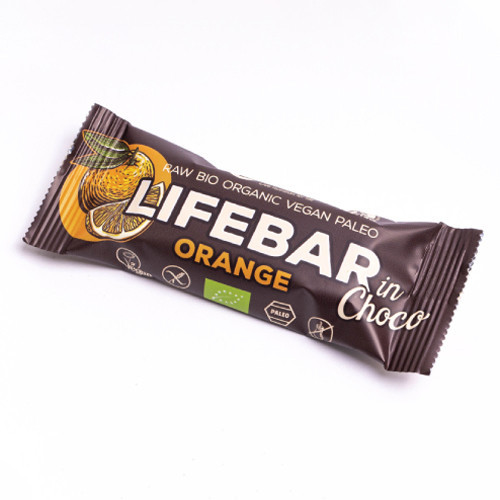 Lifebar BIO nyers szelet – narancs csokibevonattal – 40 g