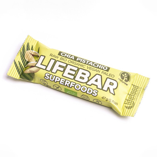 Lifebar Superfoods BIO nyers szelet – chia-pisztácia – 47 g