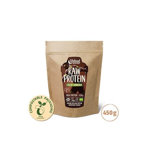 Lifebar Fehérjepor – kakaó-spirulina, nyers, vegán, 450g