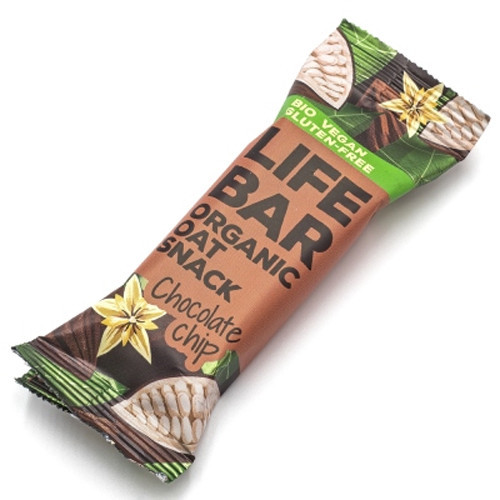 Organic Lifebar - Bio zabszelet, csokoládé darabokkal, 40g