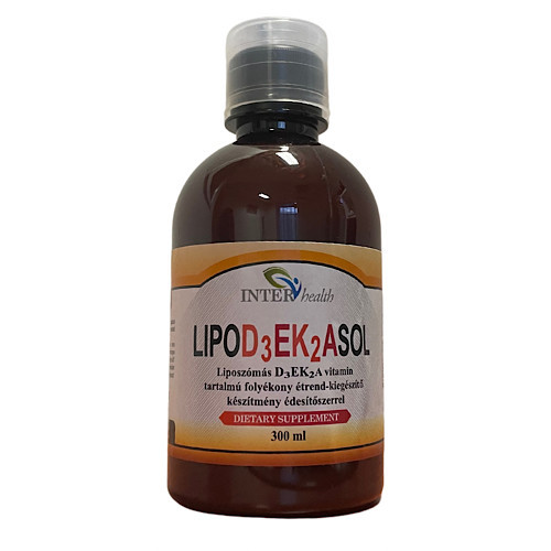 Interhealth LipoDEKAsol, liposzómás D-,E-,K-,A-vitaminokat tartalmazó étrendkiegészítő, 300ml