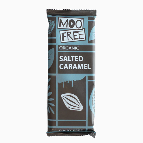 Moo Free Bio, 45% tejmentes, tengeri sós-karamellás csokoládé tábla, glutánmentes, laktózmentes, vegán, 80g