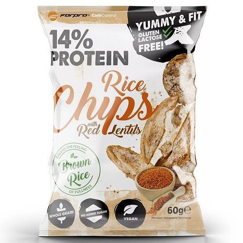 ForPro Barna rizs chips, vöröslencsével, 60g