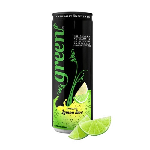 GREEN Citrom & Lime - szénsavas, steviával, dobozos, 330ml