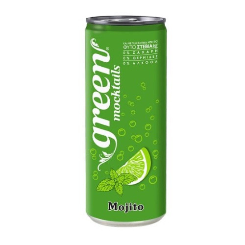 GREEN Mocktails MOJITO - szénsavas, steviával, dobozos, 330ml