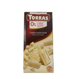   Torras, Fehércsokoládé tábla, hozzáadottcukor nélkül, 75g