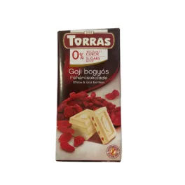   Torras, Fehércsokoládé tábla, goji bogyóval, hozzáadott cukor nélkül, 75g