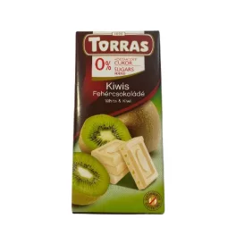   Torras, Kiwis fehércsokoládé tábla, hozzáadott cukor nélkül, 75g
