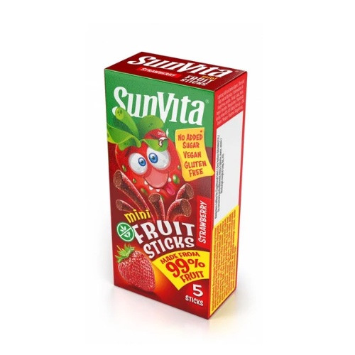 Sunvita mini fruit sticks eper (5*10g),  50 g