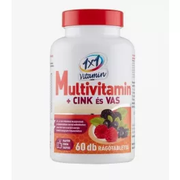 1X1 VITADAY RÁGÓTABLETTA MULTIVITAMIN + CINK + VAS 60DB